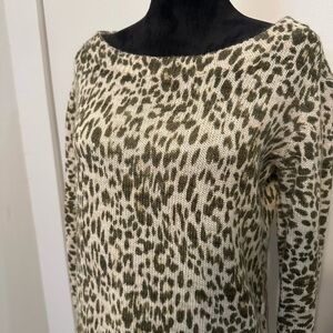 Moda International Green Leopard Print Sweater